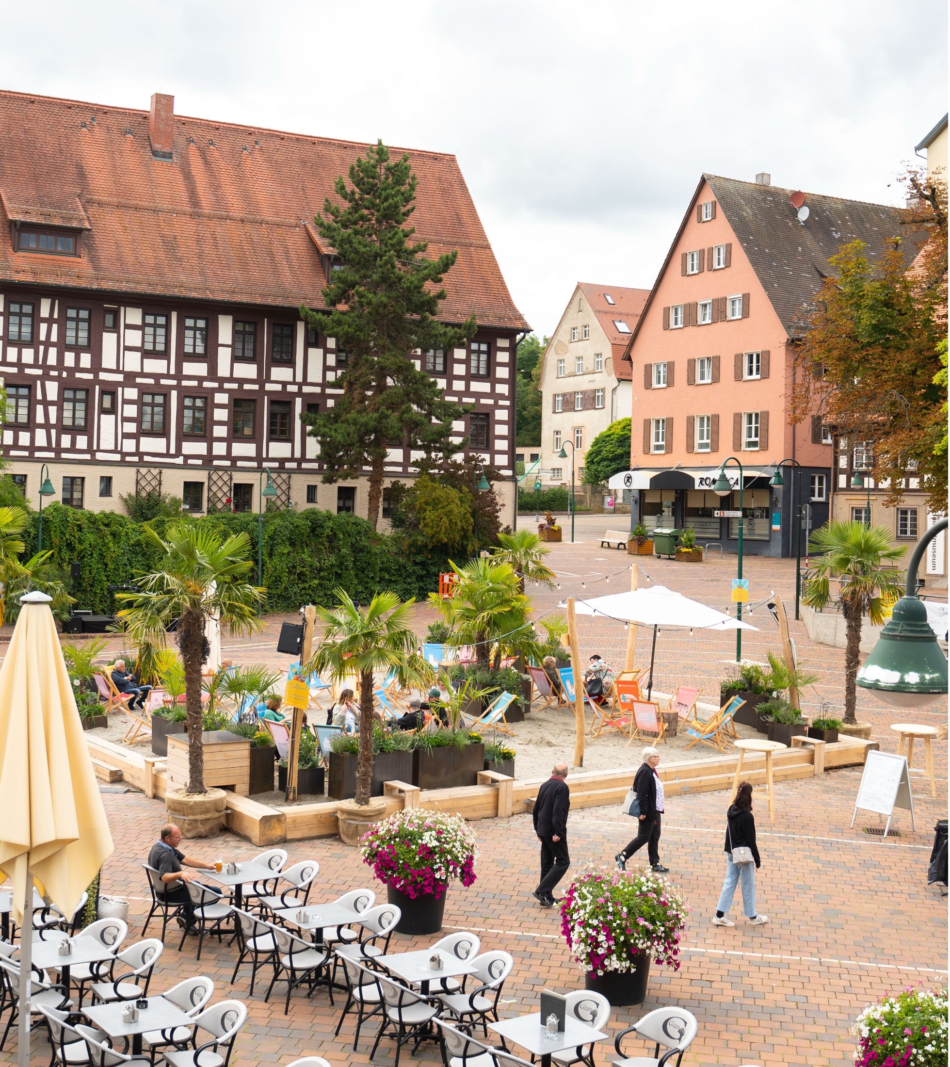 Stadtstrand in der Innenstadt Schwenningen