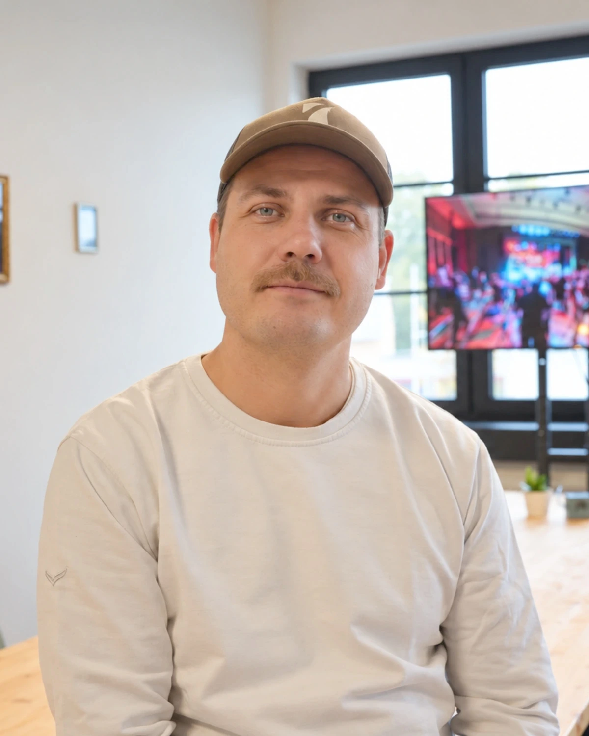 Sören Ehlert im Büro von Seven-Emotions